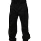 Black Cotton Straight Leg DressTrouser Pants