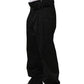 Black Cotton Straight Leg DressTrouser Pants