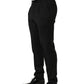 Black Wool Tapered Leg Men Dress Trouser Pants