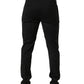 Black Wool Tapered Leg Men Dress Trouser Pants
