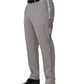 Gray Wool Tapered Men Dress Trouser Pants