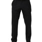 Black Wool Tapered Leg Dress Trouser Pants