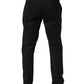 Black Wool Tapered Leg Dress Trouser Pants
