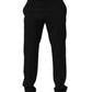 Black Tapered Leg Men Dress Trouser Pants