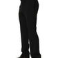 Black Tapered Leg Men Dress Trouser Pants