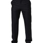 Black Wool Tapered Leg Dress Trouser Pants