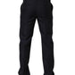 Black Wool Tapered Leg Dress Trouser Pants