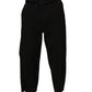 Black Mid Waist Straight Men Trouser Pants