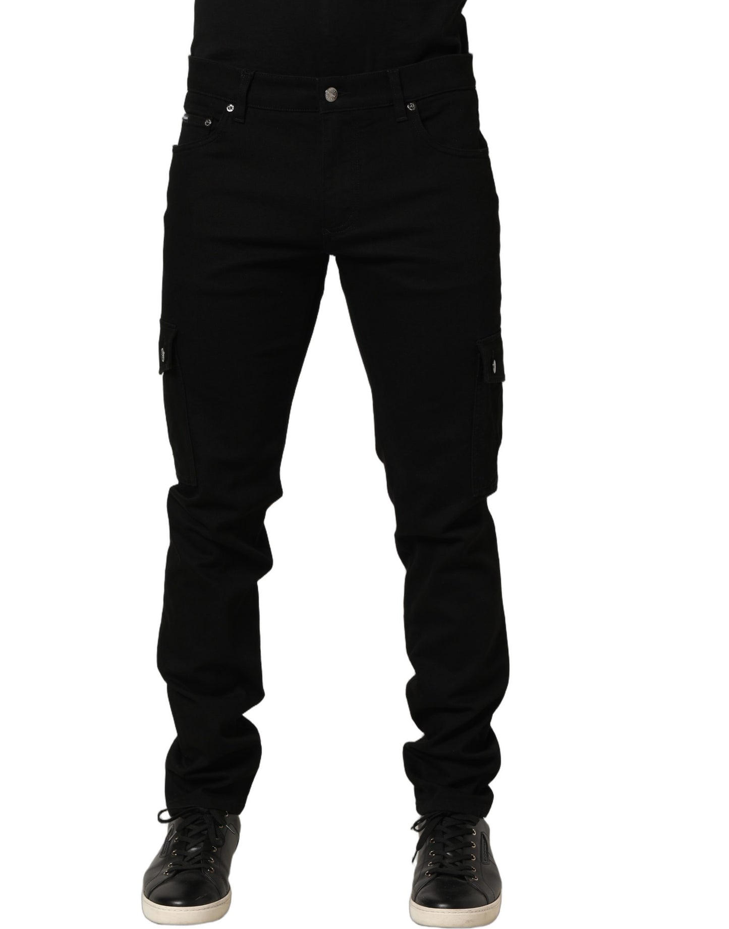 Black Cotton Stretch Skinny Men Denim Jeans