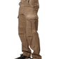 Brown Mid Waist Cargo Straight Trouser Pants