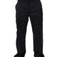 Black Nylon Straight Jogger Sweatpants Pants