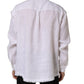 White Linen Logo Long Sleeves Casual Shirt