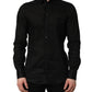 Black MARTINI Long Sleeves Linen Dess Shirt