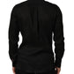 Black MARTINI Long Sleeves Linen Dess Shirt
