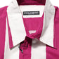 White Maroon Striped Men Short Sleeves Shirt