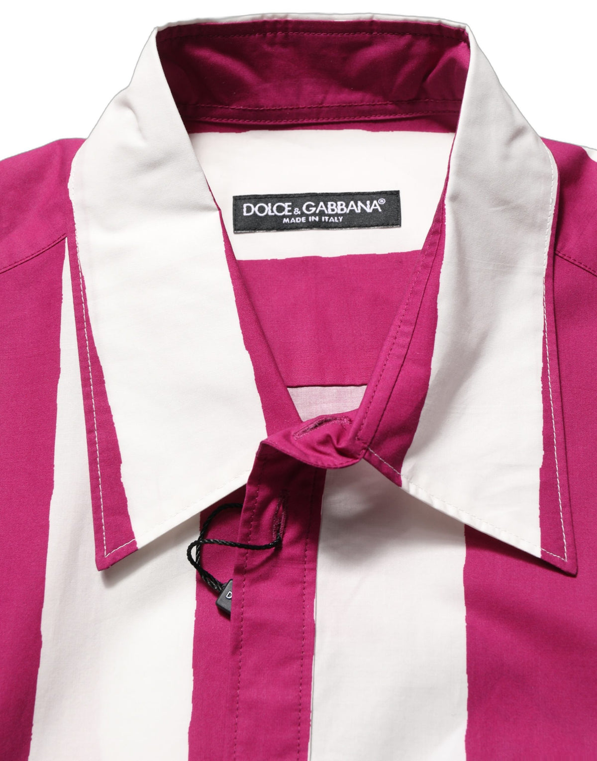 White Maroon Striped Men Short Sleeves Shirt