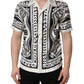 Black White Logo Bandana Short Sleeves Shirt