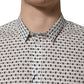 White Logo GOLD Long Sleeves Dress Shirt
