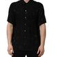 Black Logo Monogram Short Sleeves Men Shirt