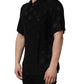 Black Logo Monogram Short Sleeves Men Shirt