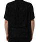 Black Logo Monogram Short Sleeves Men Shirt