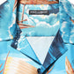 Blue Silk Twill Hawaiian GraphicPrint Shirt