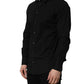 Black Cotton Stretch GOLD Fit Dress Shirt