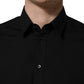Black Cotton Stretch GOLD Fit Dress Shirt