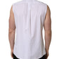 White Cotton MARTINI Sleeveless Men Dress Shirt