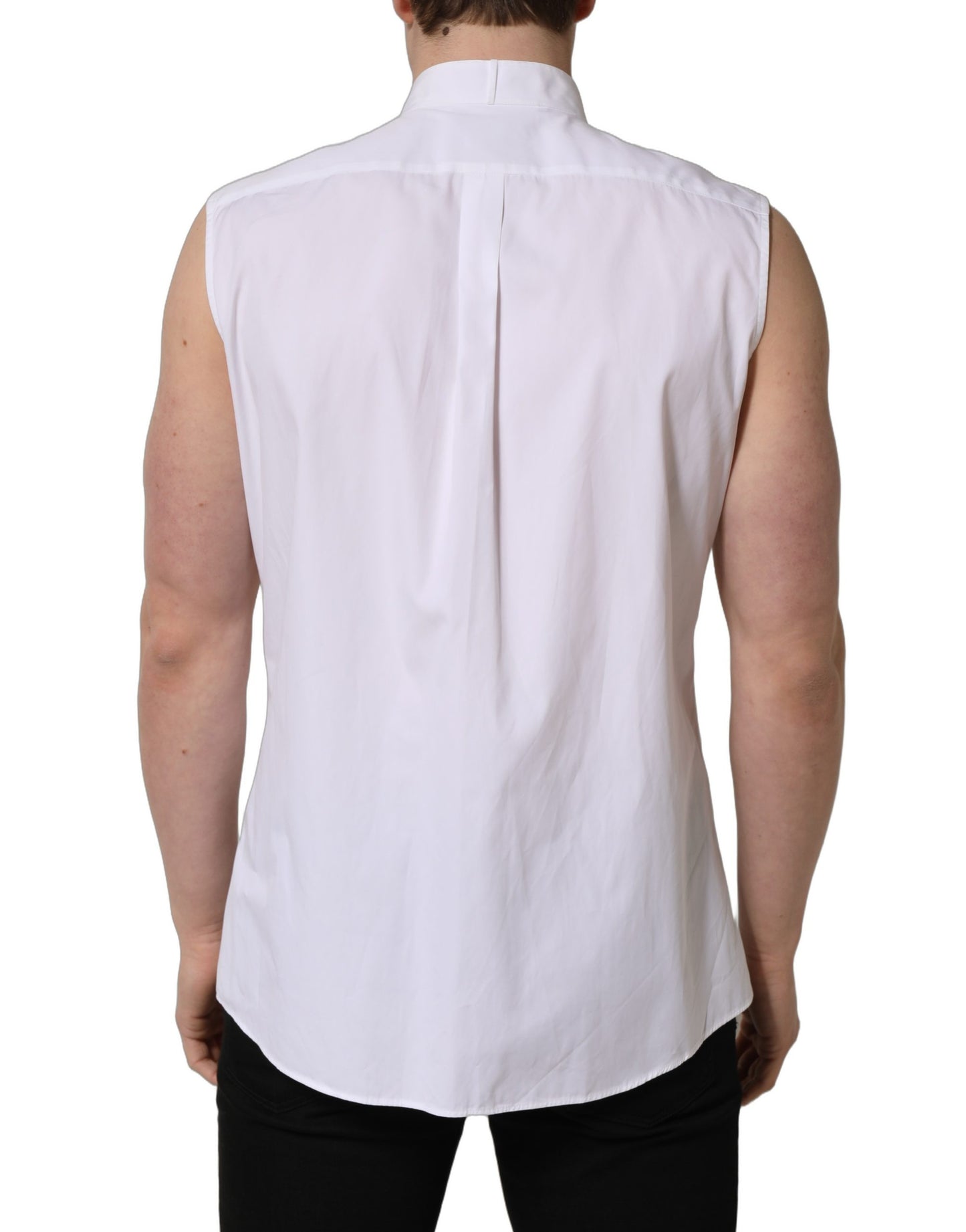 White Cotton MARTINI Sleeveless Men Dress Shirt