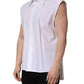 White Cotton Sleeveless Formal Dress Shirt