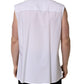 White Cotton Sleeveless Formal Dress Shirt