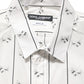 White Bee Print Cotton GOLD Fit Dress Shirt