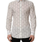 White Bee Print Cotton GOLD Fit Dress Shirt