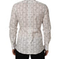 White Bee Print Cotton GOLD Fit Dress Shirt