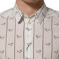White Bee Print Cotton GOLD Fit Dress Shirt