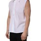 White Cotton Sleeveless Formal Dress Shirt