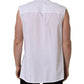 White Cotton Sleeveless Formal Dress Shirt