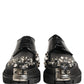 Black Leather Studded Hi-Trekking Derby Shoes