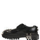 Black Leather Studded Hi-Trekking Derby Shoes