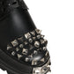 Black Leather Studded Hi-Trekking Derby Shoes