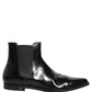 Black Chelsea Slip On Men Ankle Boots Shoes