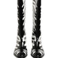 Black White Zebra Knee High Men Boots Shoes
