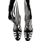 Black White Zebra Knee High Men Boots Shoes