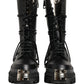 Black Stud Platform Combat High Boots Shoes