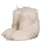 White Faux Fur Mid Calf Men Boots Shoes
