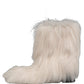White Faux Fur Mid Calf Men Boots Shoes