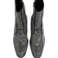 Black Crystal Embellished Ankle Boots Shoes