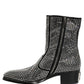 Black Crystal Embellished Ankle Boots Shoes