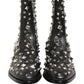Black Crystal Embellished Short Boots Shoes